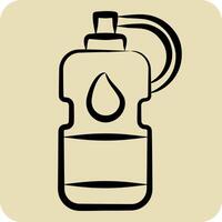 icoon water fles. verwant naar Amerikaans voetbal symbool. hand- getrokken stijl. gemakkelijk ontwerp illustratie vector