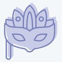 icoon carnaval masker. verwant naar optocht symbool. twee toon stijl. gemakkelijk ontwerp illustratie vector