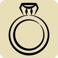 icoon ring. verwant naar vrouw dag symbool. hand- getrokken stijl. gemakkelijk ontwerp illustratie vector