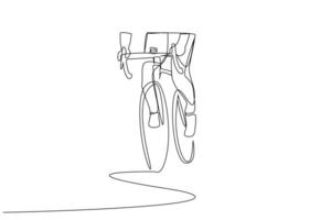 atleet fiets fiets atleet ras levensstijl een lijn kunst ontwerp vector