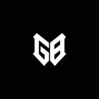 gb logo monogram met schild vorm ontwerpsjabloon vector
