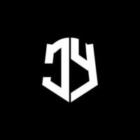 cy monogram brief logo lint met schild stijl geïsoleerd op zwarte achtergrond vector