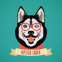 Hipster hondenportret vector