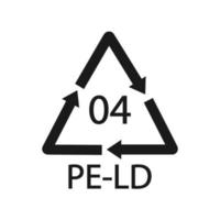 pe-ld 04 recyclingcode symbool. plastic recycling vector lage dichtheid polyethyleen teken.