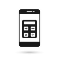 mobiele telefoon plat ontwerp met rekenmachine icoon. vector