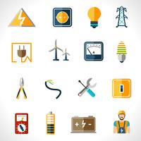 Elektriciteit Icons Set vector