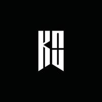 ko logo monogram met embleem stijl geïsoleerd op zwarte achtergrond vector