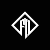 fo logo monogram met vierkante draaistijl ontwerpsjabloon vector