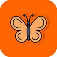 vlinder gevulde oranje achtergrond icoon vector