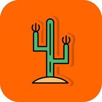 cactus gevulde oranje achtergrond icoon vector