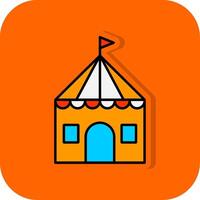 circus tent gevulde oranje achtergrond icoon vector