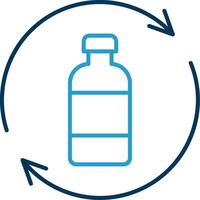 fles recycling lijn blauw twee kleur icoon vector