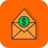 salaris mail gevulde oranje achtergrond icoon vector