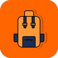 school- zak gevulde oranje achtergrond icoon vector