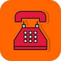 telefoon gevulde oranje achtergrond icoon vector