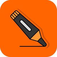 markeerstift gevulde oranje achtergrond icoon vector