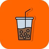 zacht drinken gevulde oranje achtergrond icoon vector