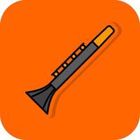 klarinet gevulde oranje achtergrond icoon vector