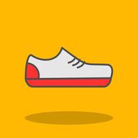 Sportschool schoenen gevulde schaduw icoon vector