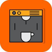 koffie maker gevulde oranje achtergrond icoon vector