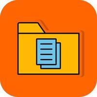 documenten gevulde oranje achtergrond icoon vector