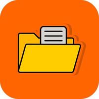 het dossier directory gevulde oranje achtergrond icoon vector