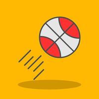 basketbal gevulde schaduw icoon vector