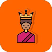 koningin gevulde oranje achtergrond icoon vector