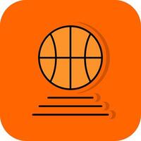 basketbal gevulde oranje achtergrond icoon vector