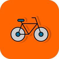 fiets gevulde oranje achtergrond icoon vector