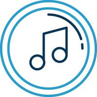 muziek- Notitie lijn blauw twee kleur icoon vector