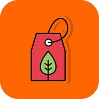 eco label gevulde oranje achtergrond icoon vector