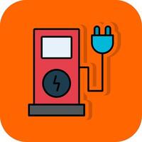 elektrisch in rekening brengen gevulde oranje achtergrond icoon vector