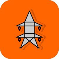 elektrisch toren gevulde oranje achtergrond icoon vector