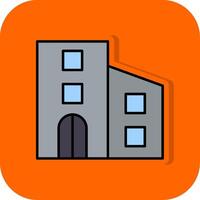 stedenbouw gevulde oranje achtergrond icoon vector