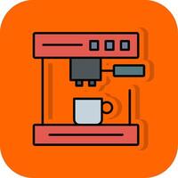 koffie machine gevulde oranje achtergrond icoon vector