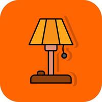 verdieping lamp gevulde oranje achtergrond icoon vector