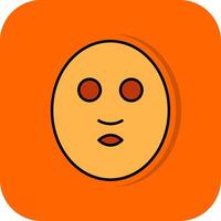 gelaats masker gevulde oranje achtergrond icoon vector
