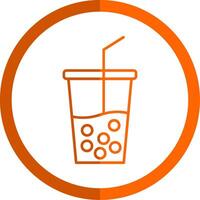 zacht drinken lijn oranje cirkel icoon vector