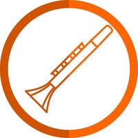 klarinet lijn oranje cirkel icoon vector