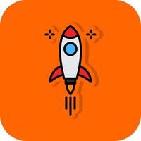 raket gevulde oranje achtergrond icoon vector