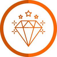 diamant lijn oranje cirkel icoon vector