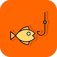 visvangst gevulde oranje achtergrond icoon vector