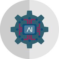 kunstmatig intelligentie- vlak schaal icoon vector