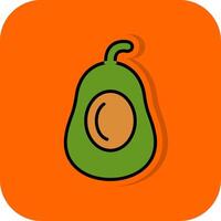 avocado's gevulde oranje achtergrond icoon vector