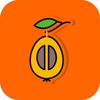 loquat gevulde oranje achtergrond icoon vector
