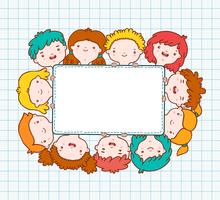 Doodle kinderen leeg frame vector