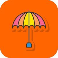 paraplu gevulde oranje achtergrond icoon vector