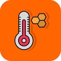 thermometer gevulde oranje achtergrond icoon vector