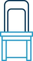 dining stoel lijn blauw twee kleur icoon vector